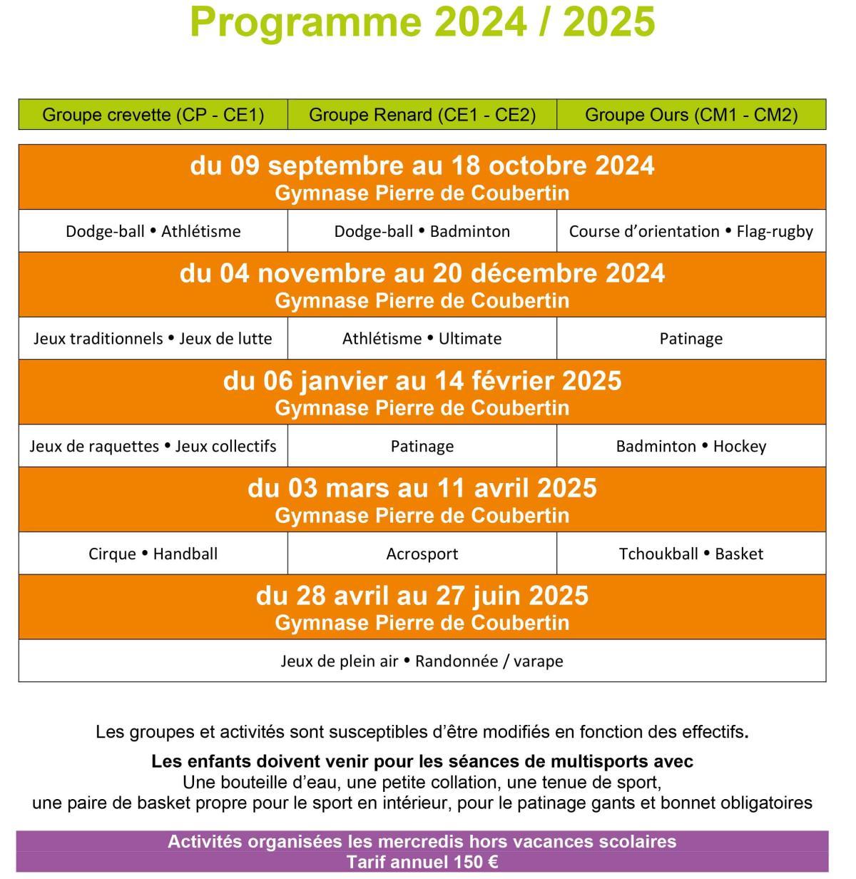 Planning 2024-2025